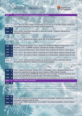 Imagen CALENDARIO ACTIVIDADES JUNIO 2025