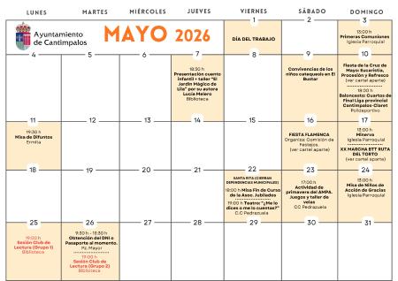 Imagen CALENDARIO ACTIVIDADES MAYO 2026