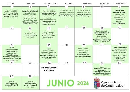 Imagen CALENDARIO ACTIVIDADES JUNIO 2026