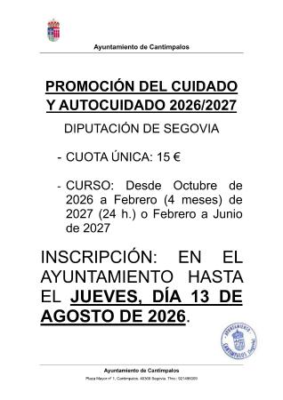 Imagen Abierto plazo de solicitud para CUIDADO Y AUTOCUIDADO 2026/2027