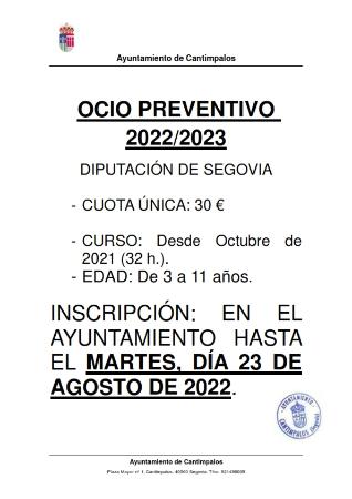 Imagen Abierto el plazo de solicitud para OCIO PREVENTIVO 2022/2023