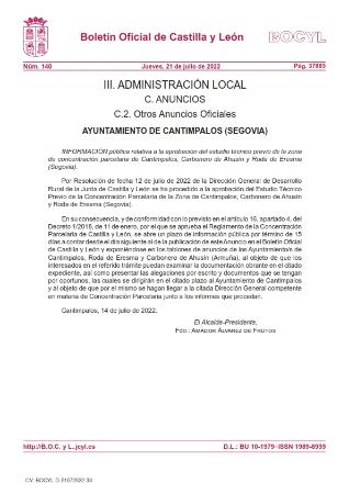 Imagen Información Pública CONCENTRACIÓN PARCELARIA + ENCUESTA DE ACEPTACIÓN