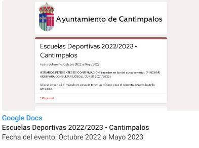 Imagen Encuesta ESCUELAS DEPORTIVAS 2022/2023