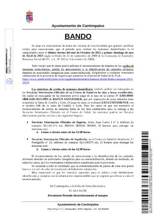 Imagen BANDO Matanzas domiciliarias 2022-2023