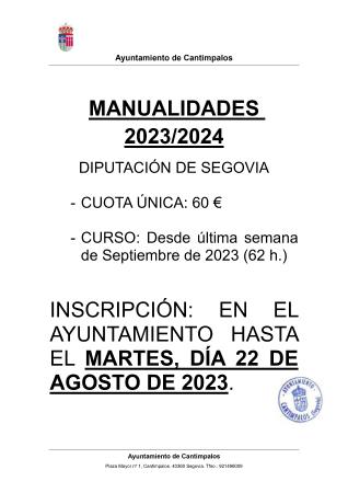 Imagen Abierto plazo de solicitud para MANUALIDADES 2023/2024